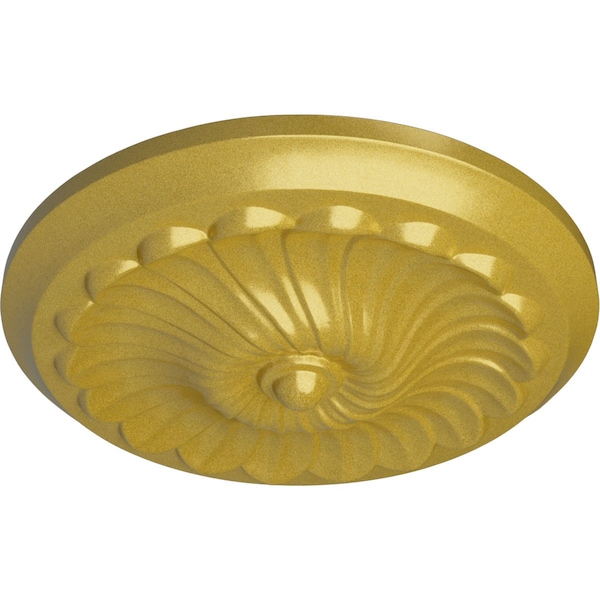 Flower Spiral Ceiling Medallion (Fits Canopies Up To 2), Hnd-Painted Rich Gold, 12 1/4OD X 2 1/4P